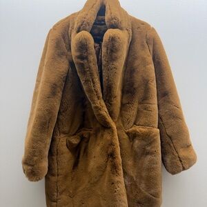 Nasty Gal Cozy Brown Teddy Jacket